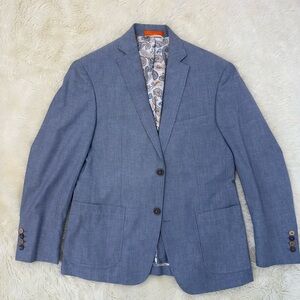 TALLIA Heathered Blue Two-Button Sport Coat